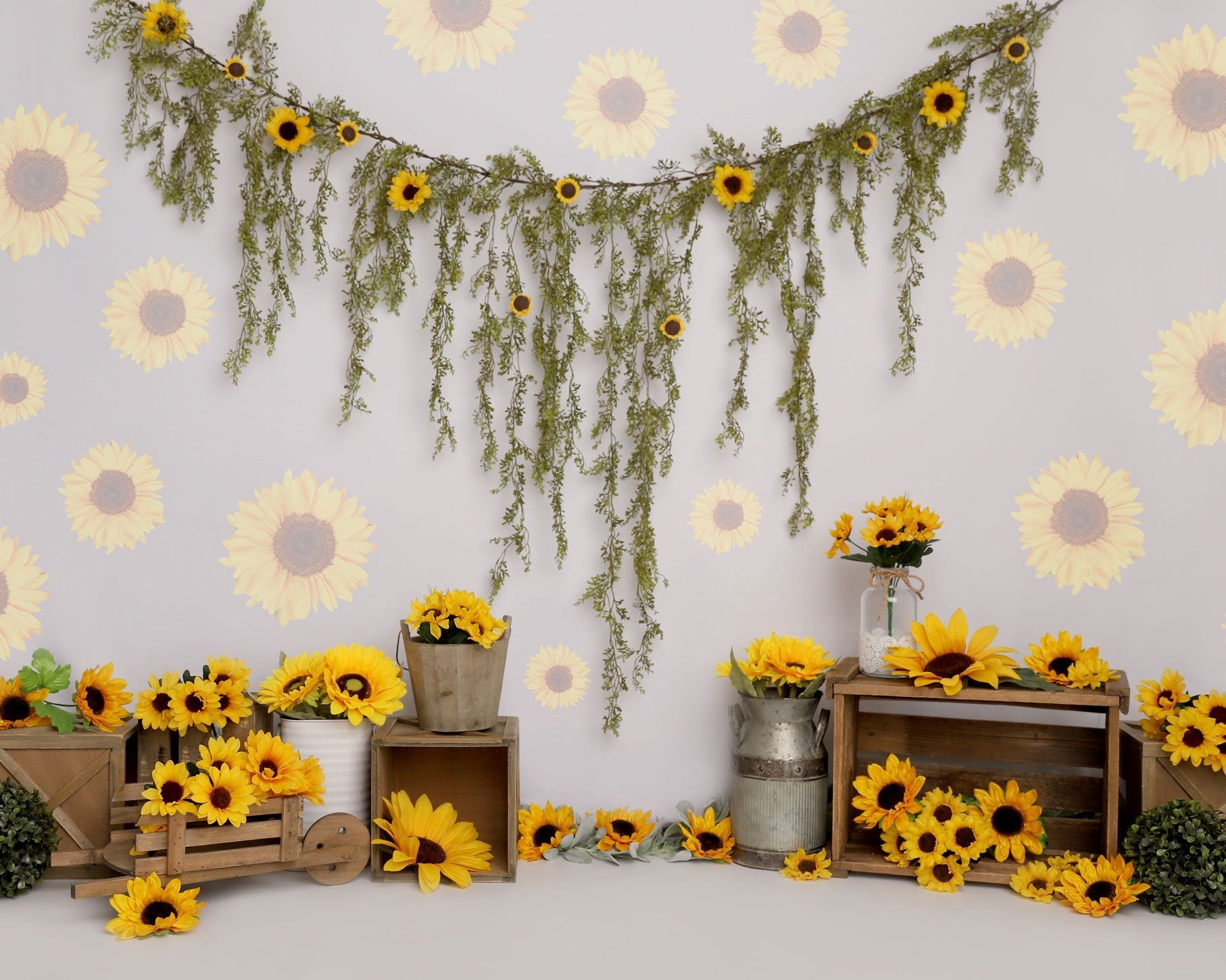 Kate Anniversaire Tournesol Printemps Toile de fond conçue par Melissa King - Kate Backdrop FR