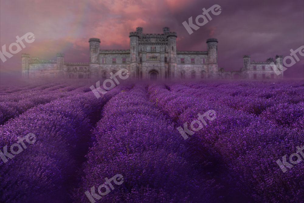 Kate Lavande Domaine Toile de Fond Fleurs Violettes Conçu par Chain Photographie - Kate Backdrop FR