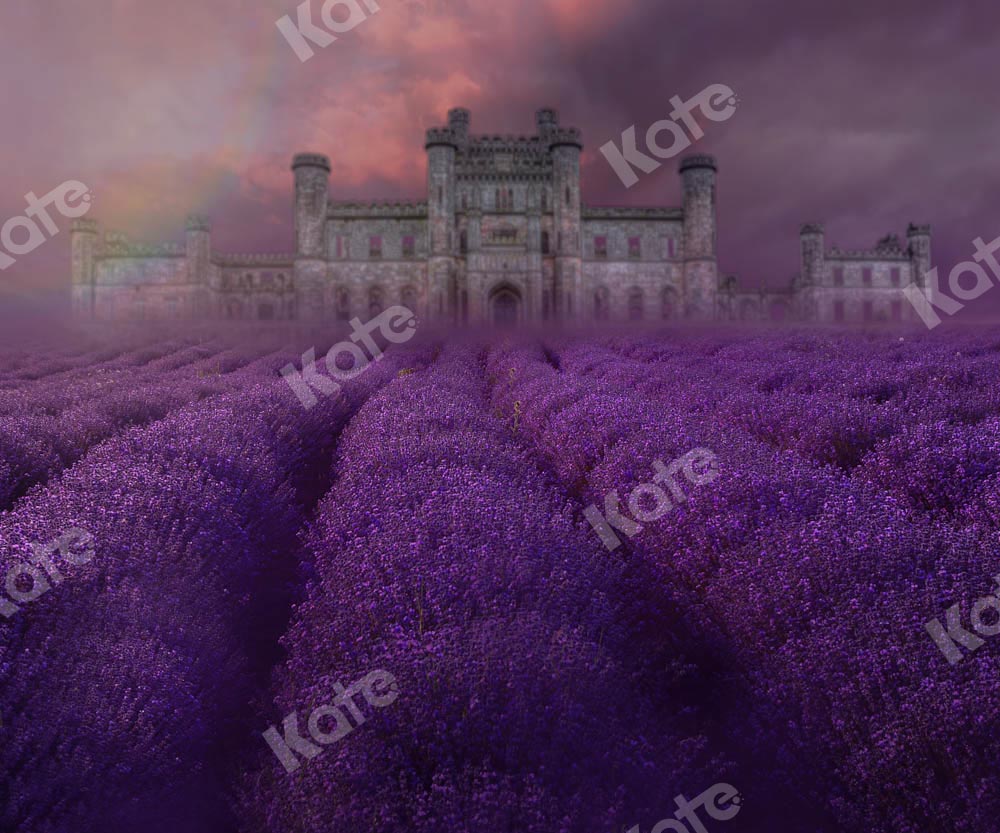 Kate Lavande Domaine Toile de Fond Fleurs Violettes Conçu par Chain Photographie - Kate Backdrop FR