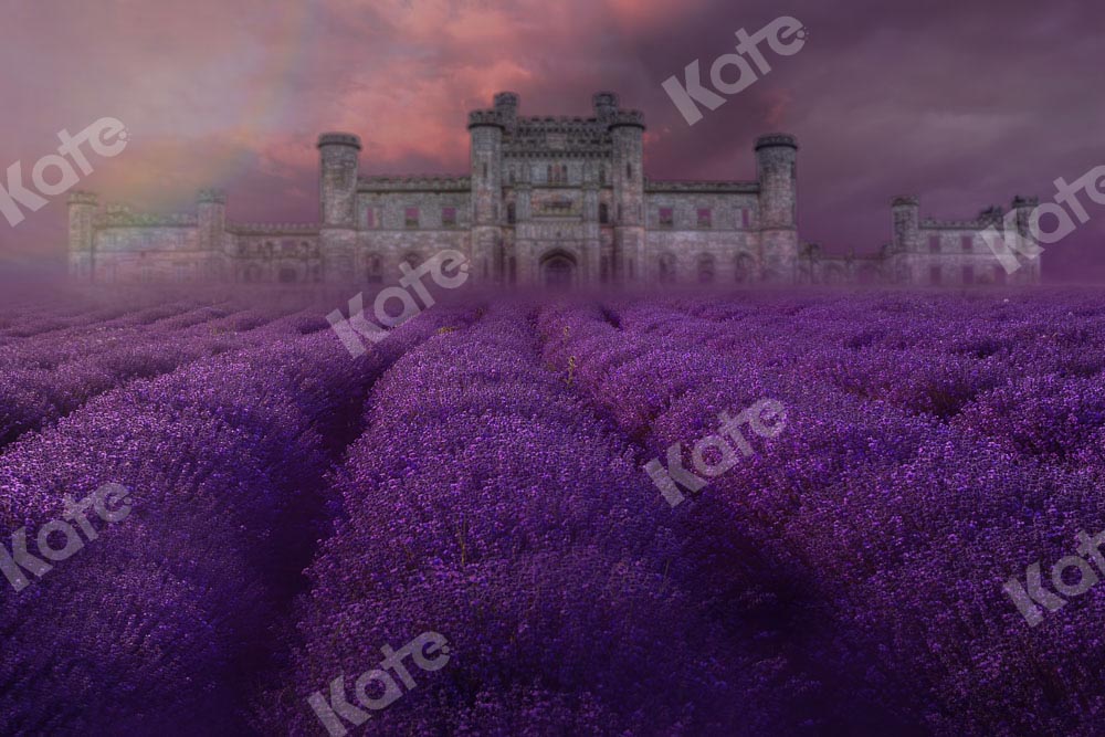 Kate Lavande Domaine Toile de Fond Fleurs Violettes Conçu par Chain Photographie - Kate Backdrop FR