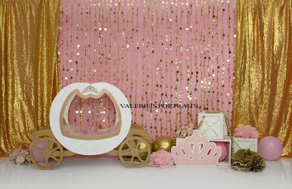 Kate Rose Princesse Cake Smash Paillettes Toile de fond conçu par Valerie Miranda - Kate Backdrop FR