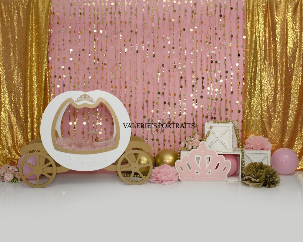 Kate Rose Princesse Cake Smash Paillettes Toile de fond conçu par Valerie Miranda - Kate Backdrop FR