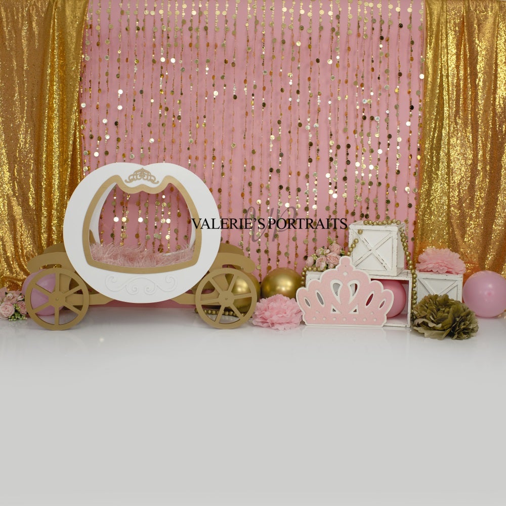 Kate Rose Princesse Cake Smash Paillettes Toile de fond conçu par Valerie Miranda - Kate Backdrop FR