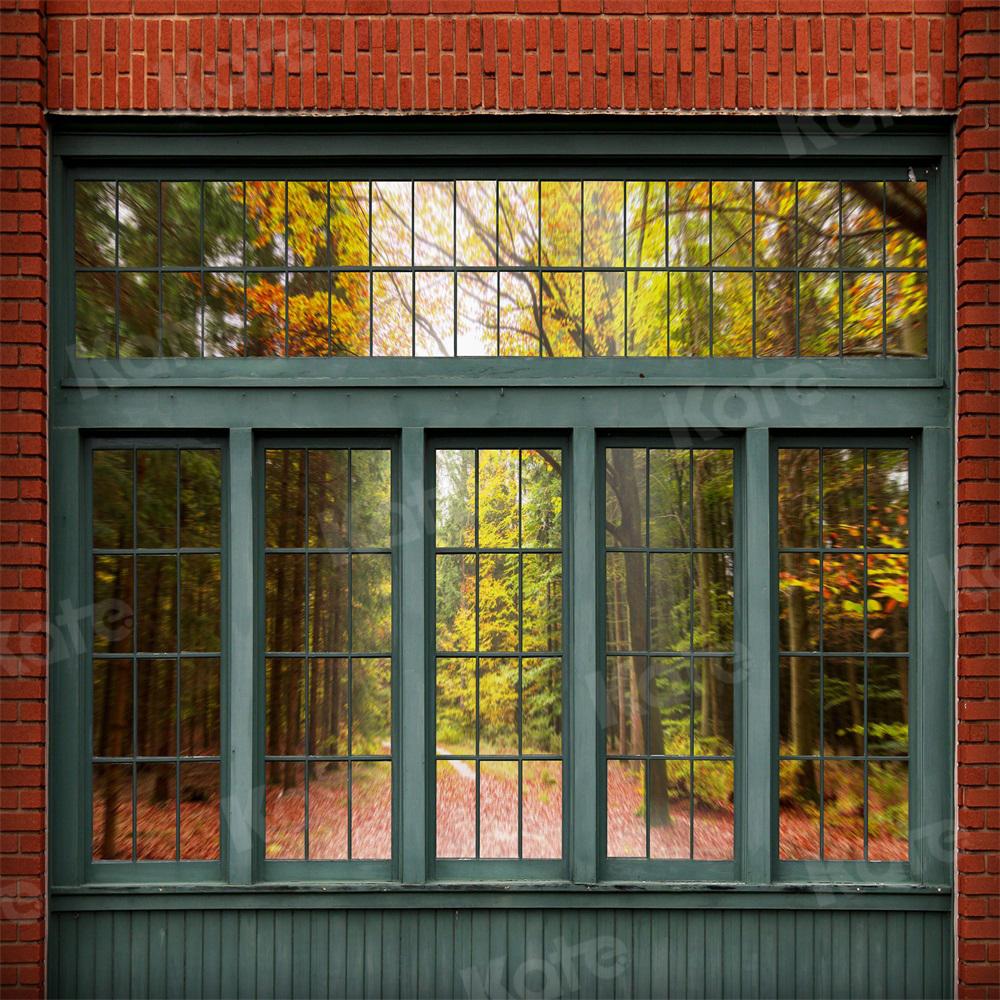 Kate Paysage à l'extérieur Fenêtre Mur de briques Toile de fond pour la photographie - Kate Backdrop FR