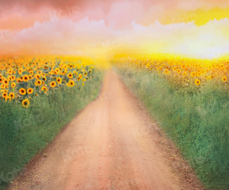 Kate Toile de fond de route de campagne de tournesol pour la photographie - Kate Backdrop FR